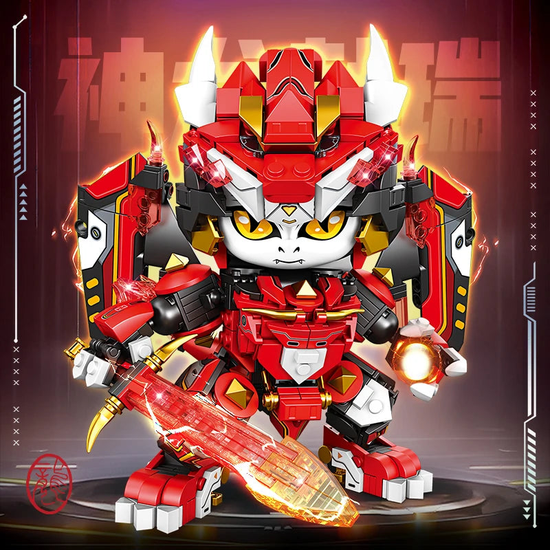 Mechanical Panda & Zodiac Building Blocks Christmas Gift Set