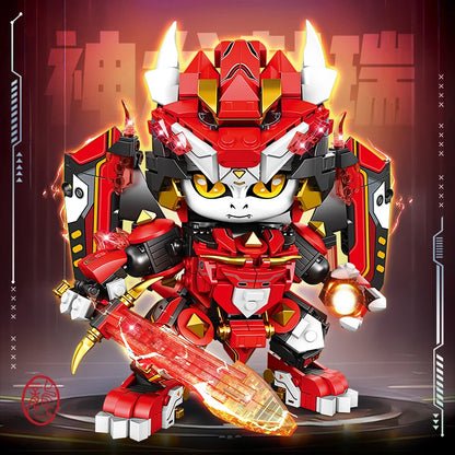 Mechanical Panda & Zodiac Building Blocks Christmas Gift Set