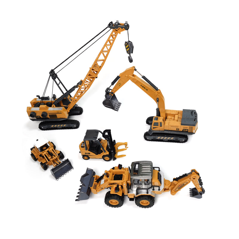 Engineering Diecast Crane & Bulldozer Toy Set for Boys