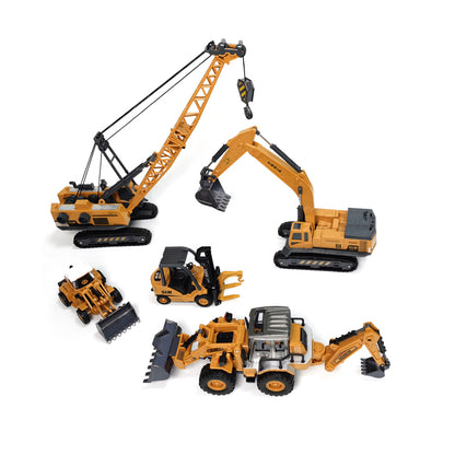Engineering Diecast Crane & Bulldozer Toy Set for Boys