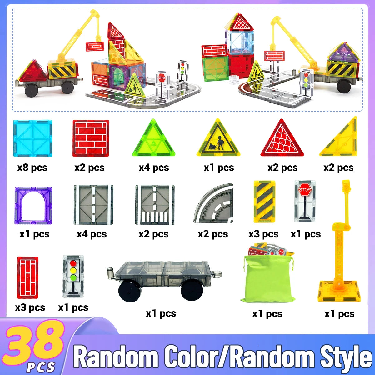 Magnetic Road Set & Car Toys for Kids - Creative Building Fun