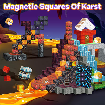 Magnetic Building Blocks Lava Adventure STEM Toy Age 3+
