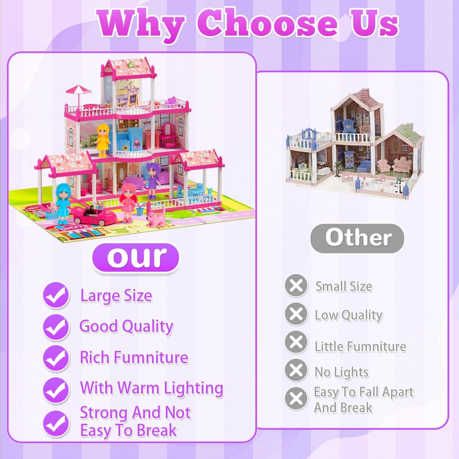 Dream Princess Dollhouse 2025: Lights, Furniture & Accessories