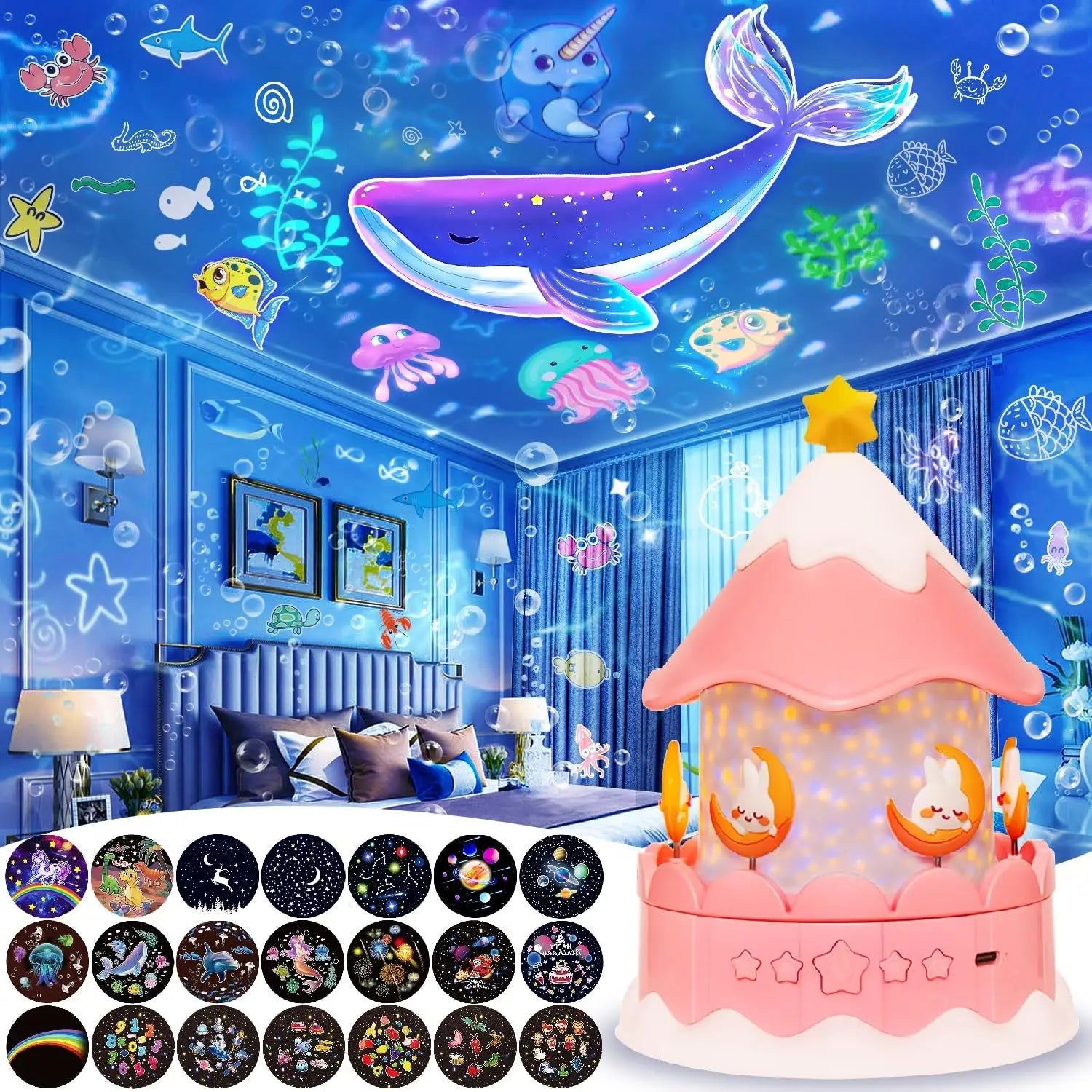 Star Galaxy Projector: 360° Rotating Starry Night Light