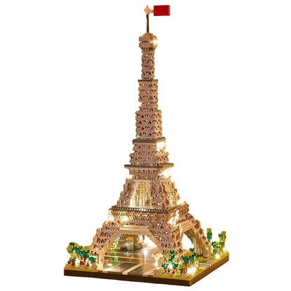 Eiffel Tower Building Blocks: LED Lit Paris Model Toy Set