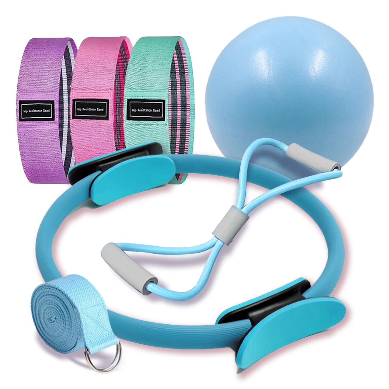 Pilates Fitness Ring & Ball Set - Compact Home Exercise Kit