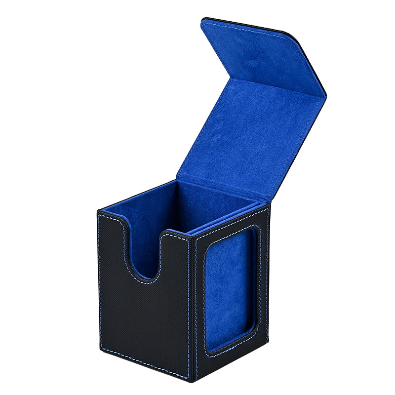 MTG Card Deck Box: 120+ Capacity, Display Window, PU Leather