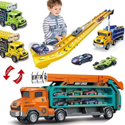 Transport Truck Toys: Rocket Lift Racing Car Combo Gift