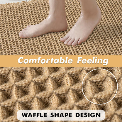 Waffle Bath Mat Non-Slip 17x24 - Super Absorbent & Soft