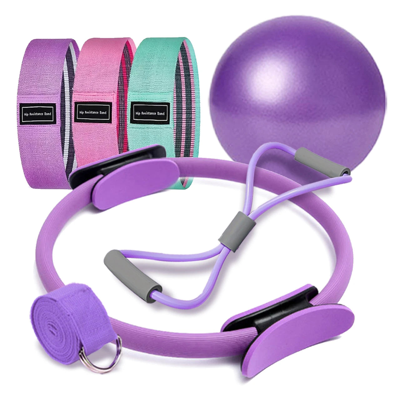 Pilates Fitness Ring & Ball Set - Compact Home Exercise Kit