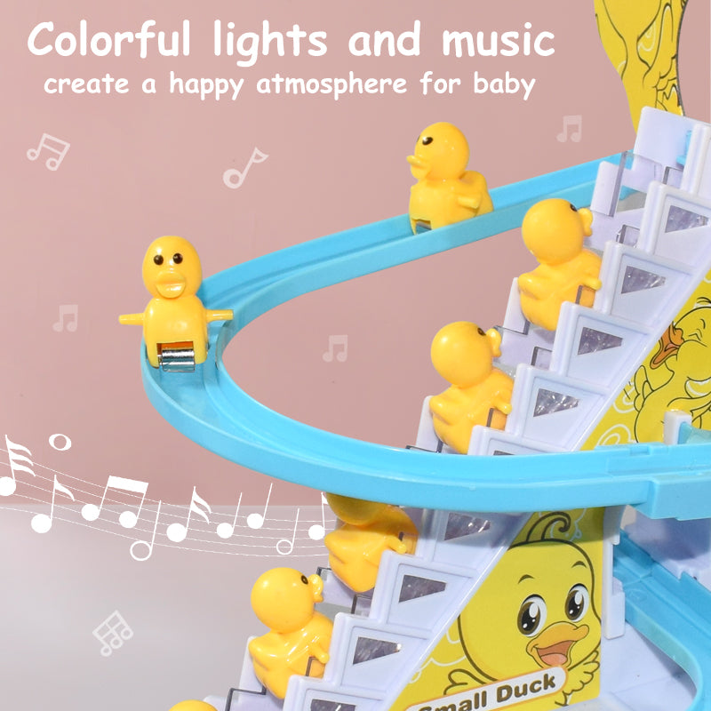 Duck Climbing Stairs Toy - Light-Up Educational Fun