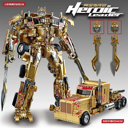 Transforming Black Gold Robot Toy - 30CM Optimus Prime, Bumblebee, Megatron