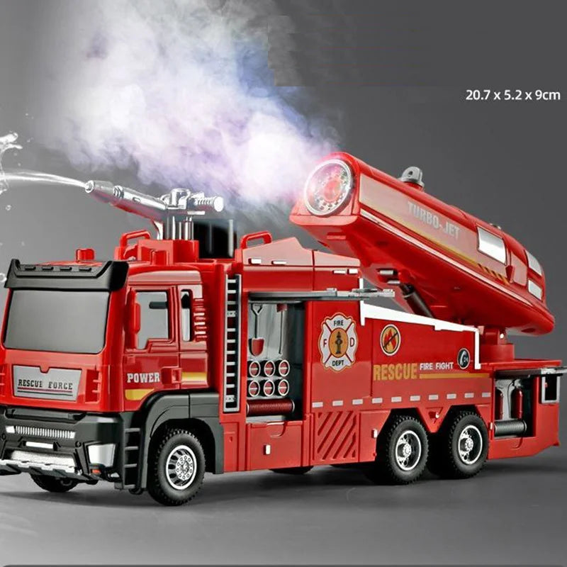 Spray fire truck