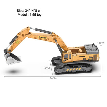 Engineering Diecast Crane & Bulldozer Toy Set for Boys