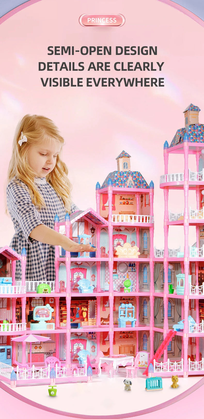 Princess Castle Doll House - Perfect Xmas Gift for Girls