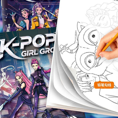 KPop Demon Hunter Coloring Book - Kids' Birthday Gift
