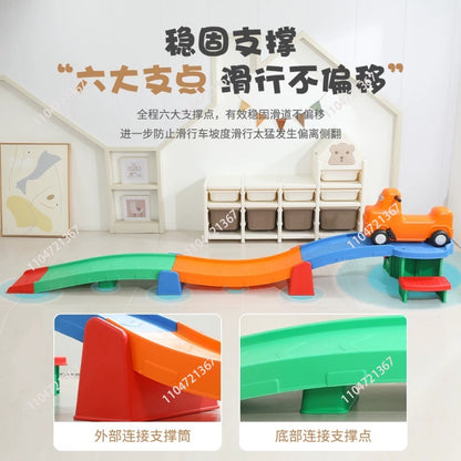Plastic Toy Roller Coaster: 3-Stage Sliding Car for Kids