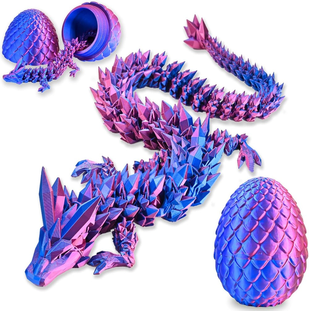 3D Printed Dragon Egg & Articulated Dragon Model Toy