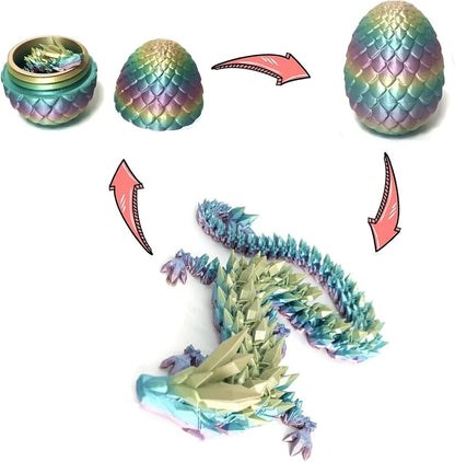 3D Printed Dragon Egg & Articulated Dragon Model Toy