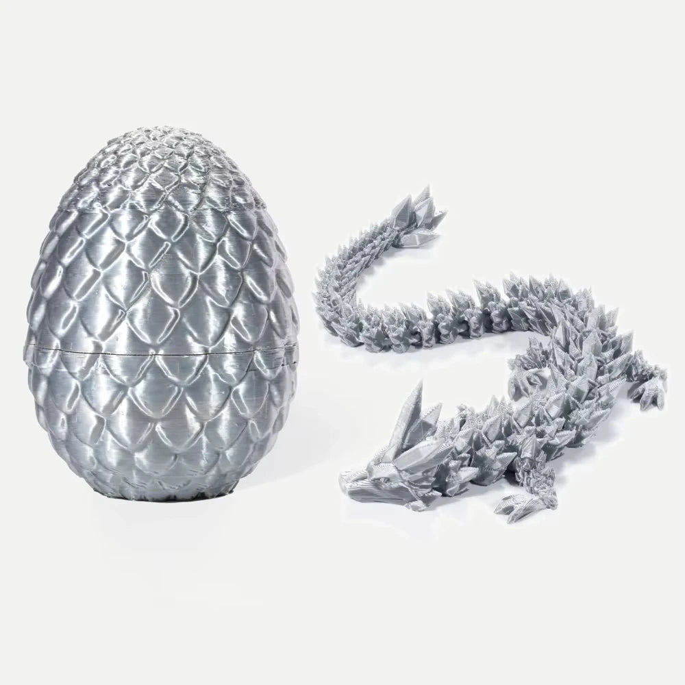 3D Printed Dragon Egg & Articulated Dragon Model Toy