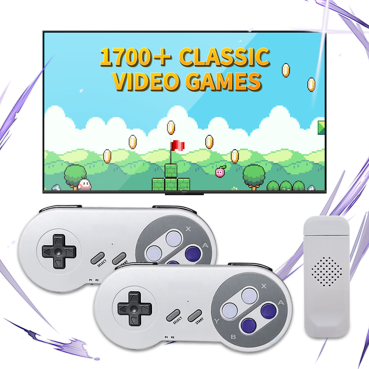 4900 Games Retro Console: HD Stick, SNES/NES Wireless Fun
