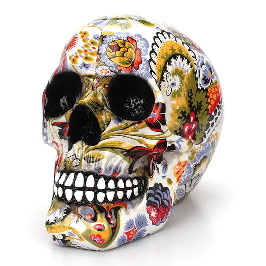 Horror Skull Resin Decor - Hand-Painted Halloween Table Craft