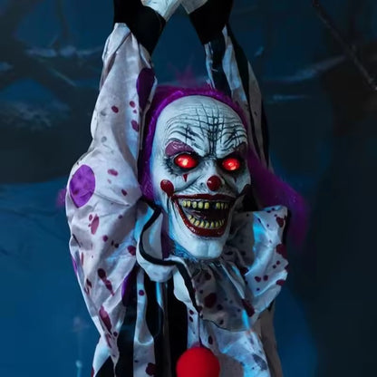 Halloween Voice-Activated Hanging Ghost Clown Prop