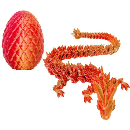 3D Printed Dragon Egg & Articulated Dragon Model Toy