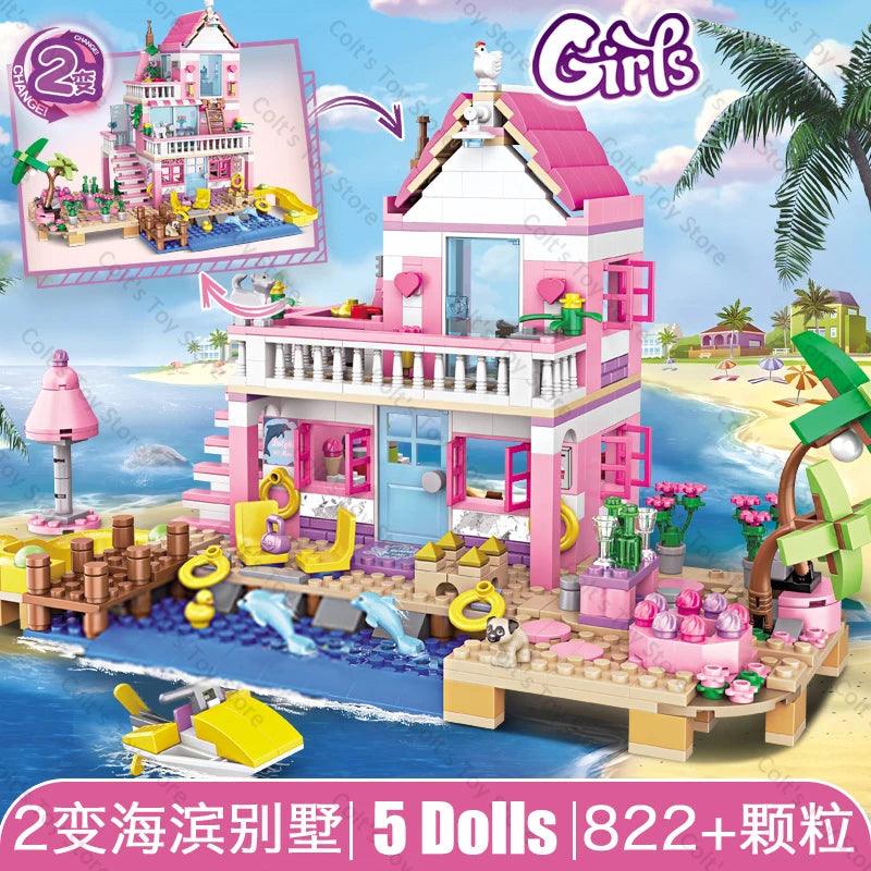 Girls Tree House and Castle Villa Building Blocks Set WithoutBox