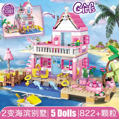 Girls Tree House and Castle Villa Building Blocks Set WithoutBox