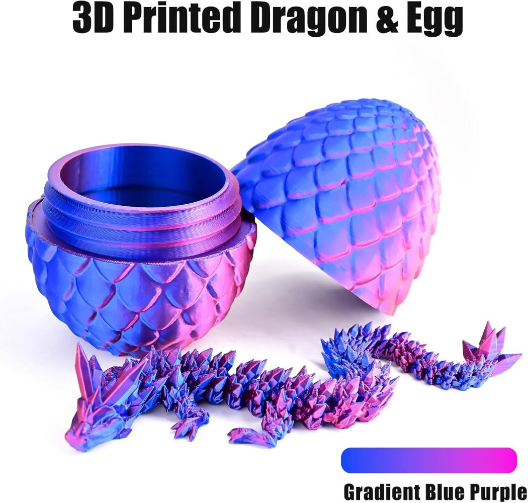 3D Printed Dragon Egg & Articulated Dragon Model Toy