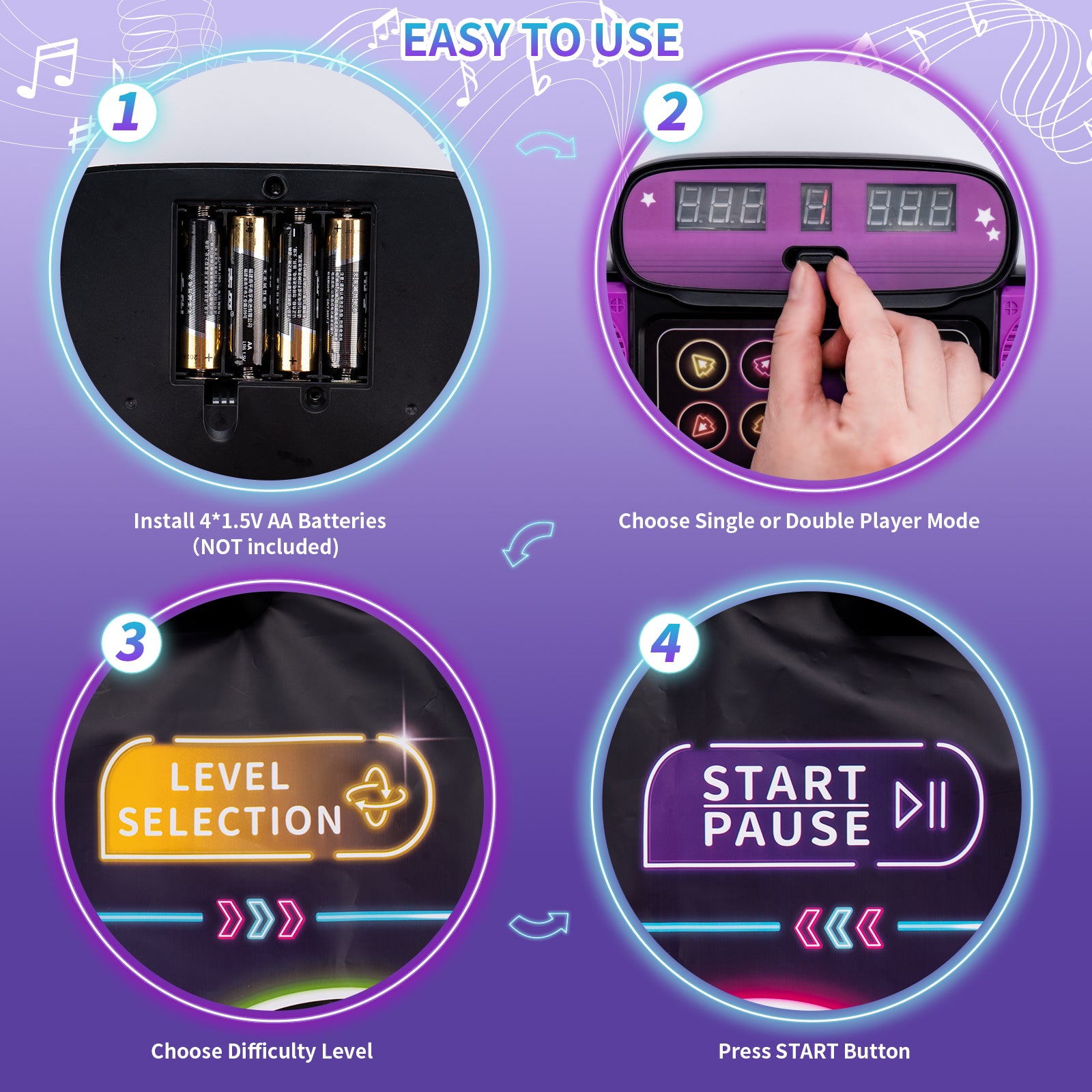 Electronic Dance Mat for Kids - 9 Levels, Double Player