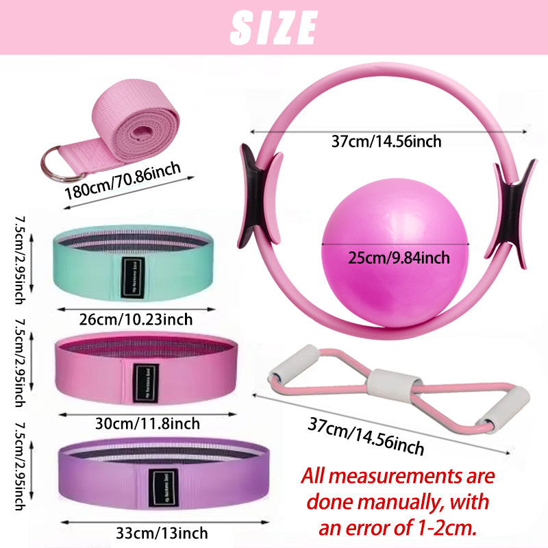 Pilates Fitness Ring & Ball Set - Compact Home Exercise Kit