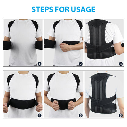 Posture Corrector Brace - Adjustable Back & Shoulder Support