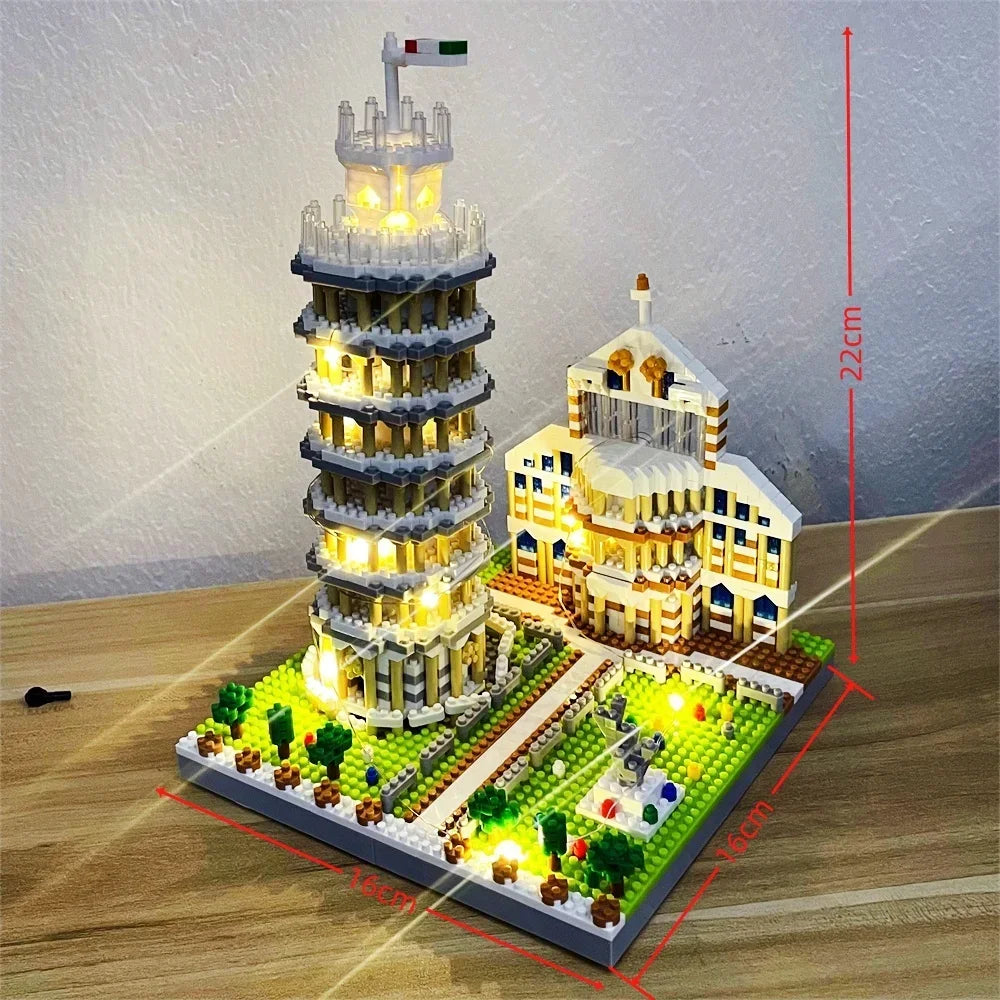 Eiffel Tower Building Blocks: LED Lit Paris Model Toy Set