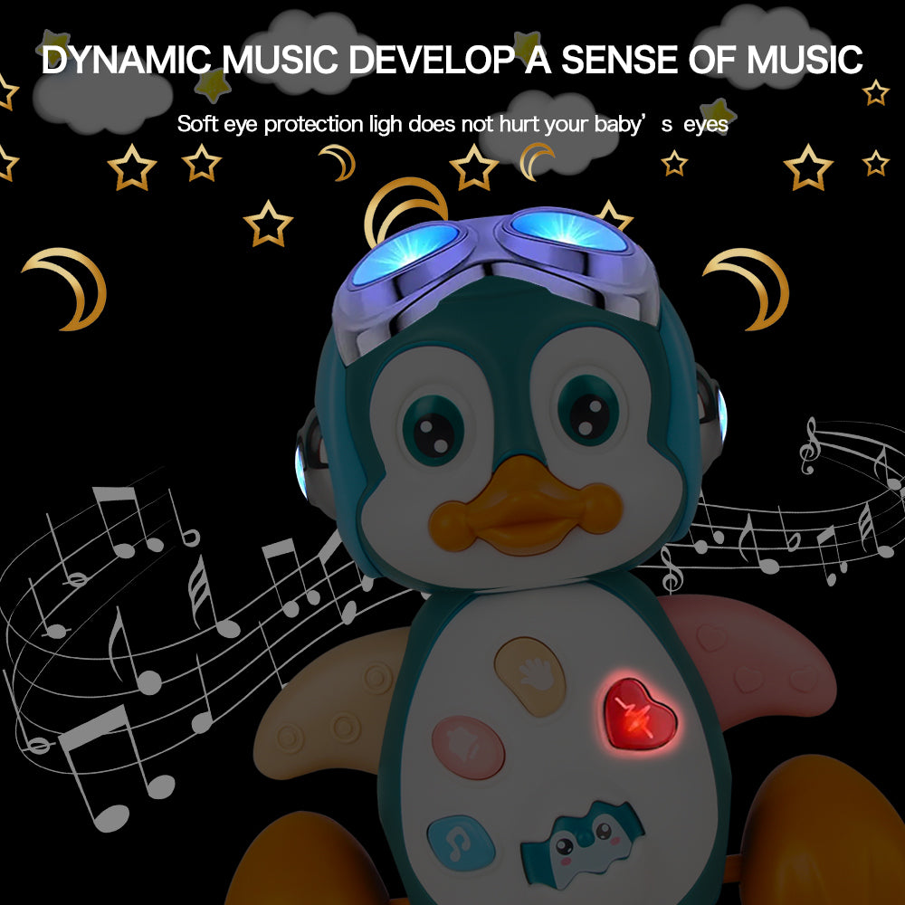 Interactive Baby Toy: Crawling Penguin with Music & Lights