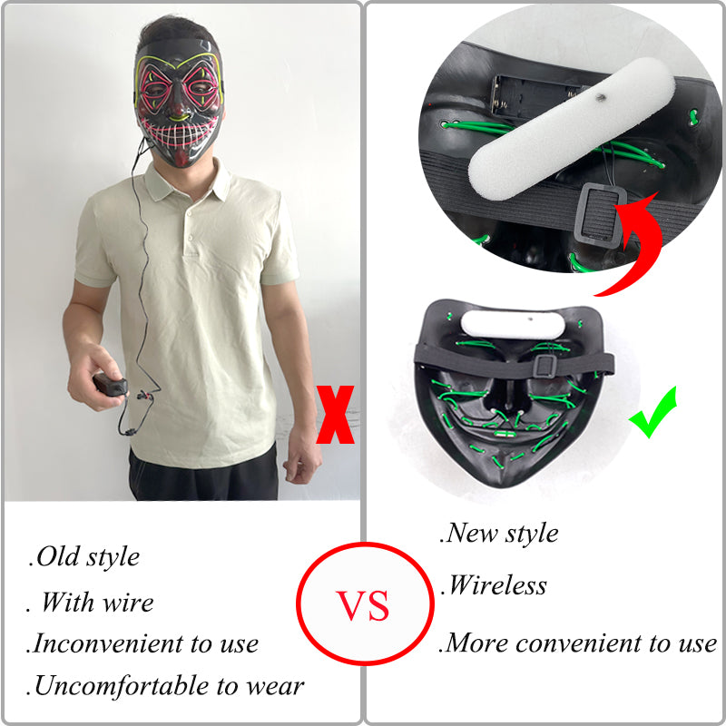 LED Purge Mask - Luminous Halloween Horror Cosplay Prop