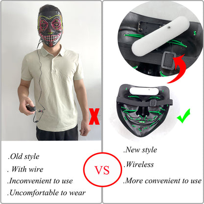 LED Purge Mask - Luminous Halloween Horror Cosplay Prop