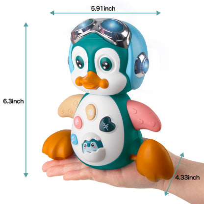 Interactive Baby Toy: Crawling Penguin with Music & Lights