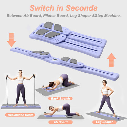 Foldable Pilates Board: Detachable Ab Trainer, Anti-Slip