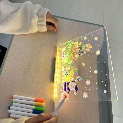 LED Note Board Night Light. Colorful Pens & Glowing Messages