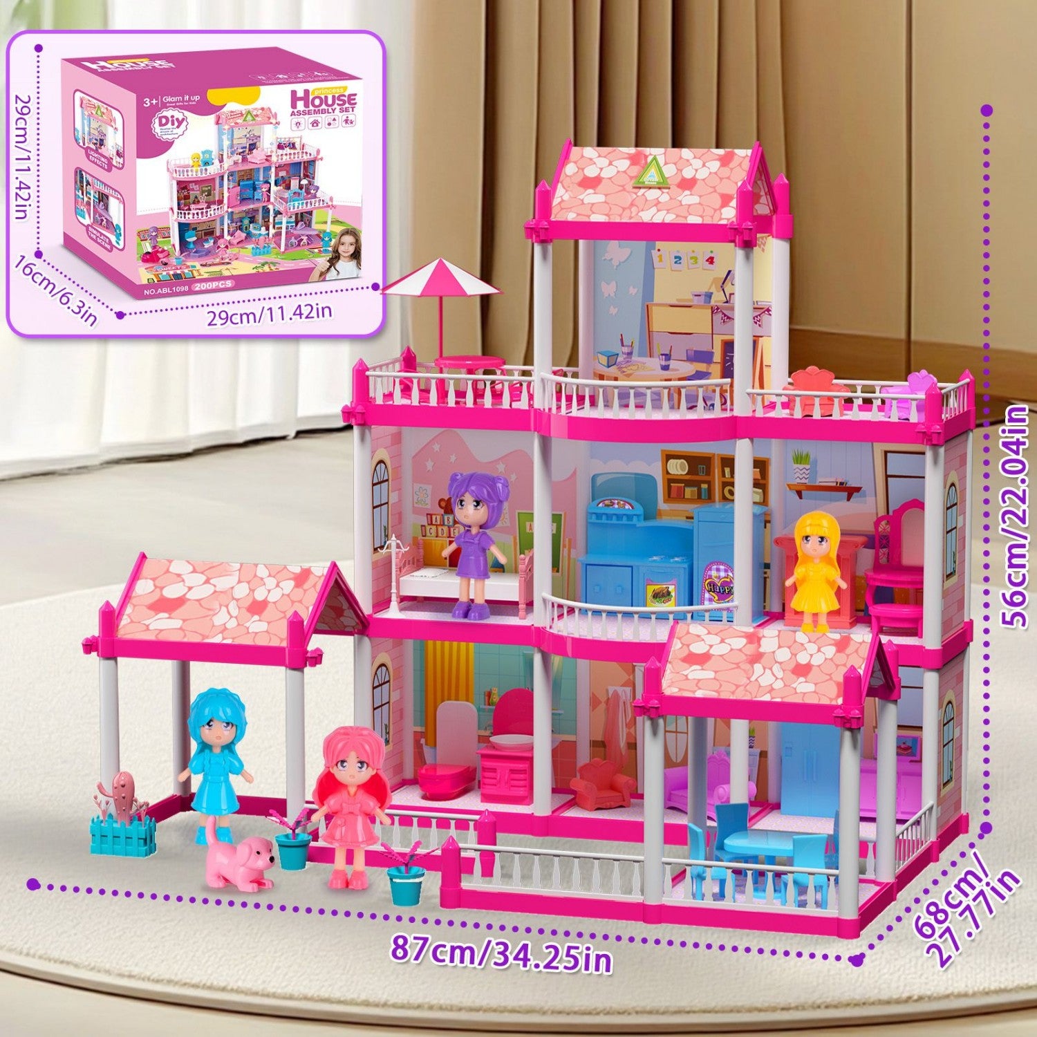 Dream Princess Dollhouse 2025: Lights, Furniture & Accessories