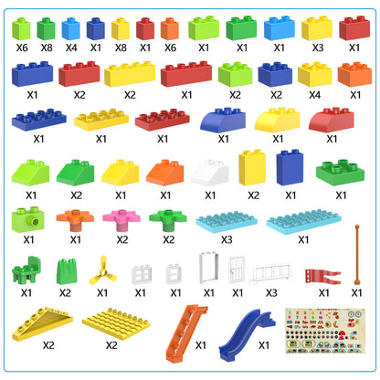 Big Roof Blocks: 153PCS City House & Castle Slide Set