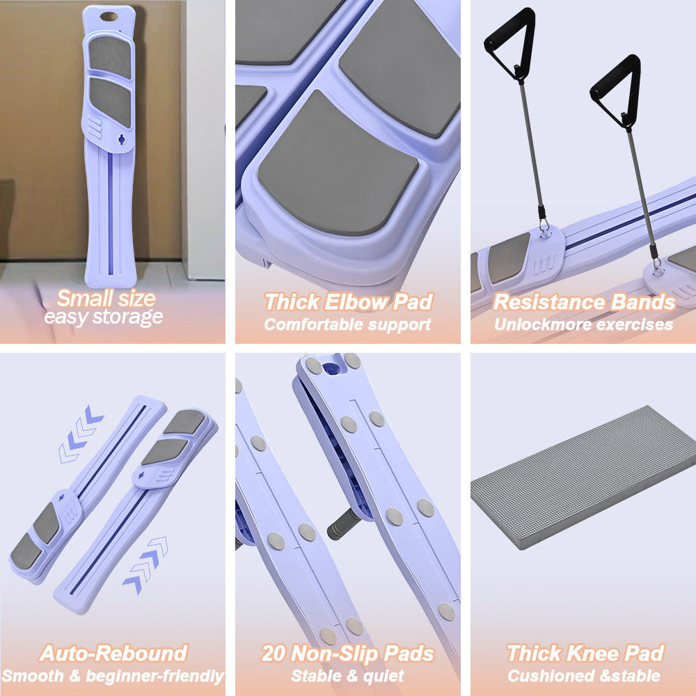 Foldable Pilates Board: Detachable Ab Trainer, Anti-Slip