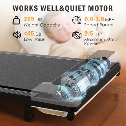 Walking Pad 2-in-1: Portable Under Desk Treadmill w/ Remote