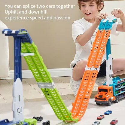 Transport Truck Toys: Rocket Lift Racing Car Combo Gift
