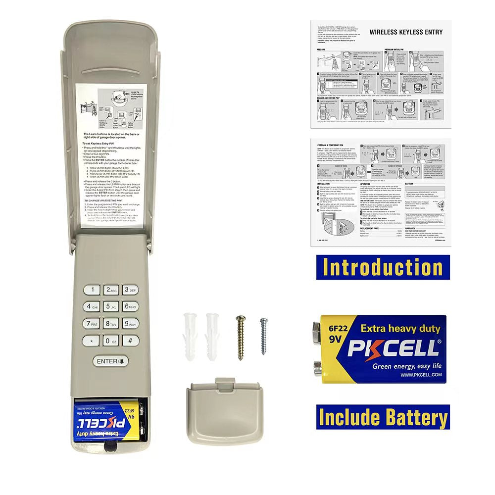 Keyless Garage Door Keypad 877max - Yellow Button Control