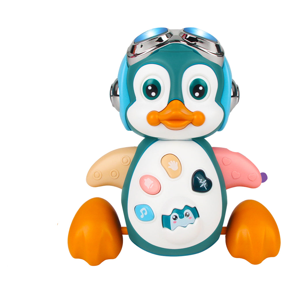Interactive Baby Toy: Crawling Penguin with Music & Lights
