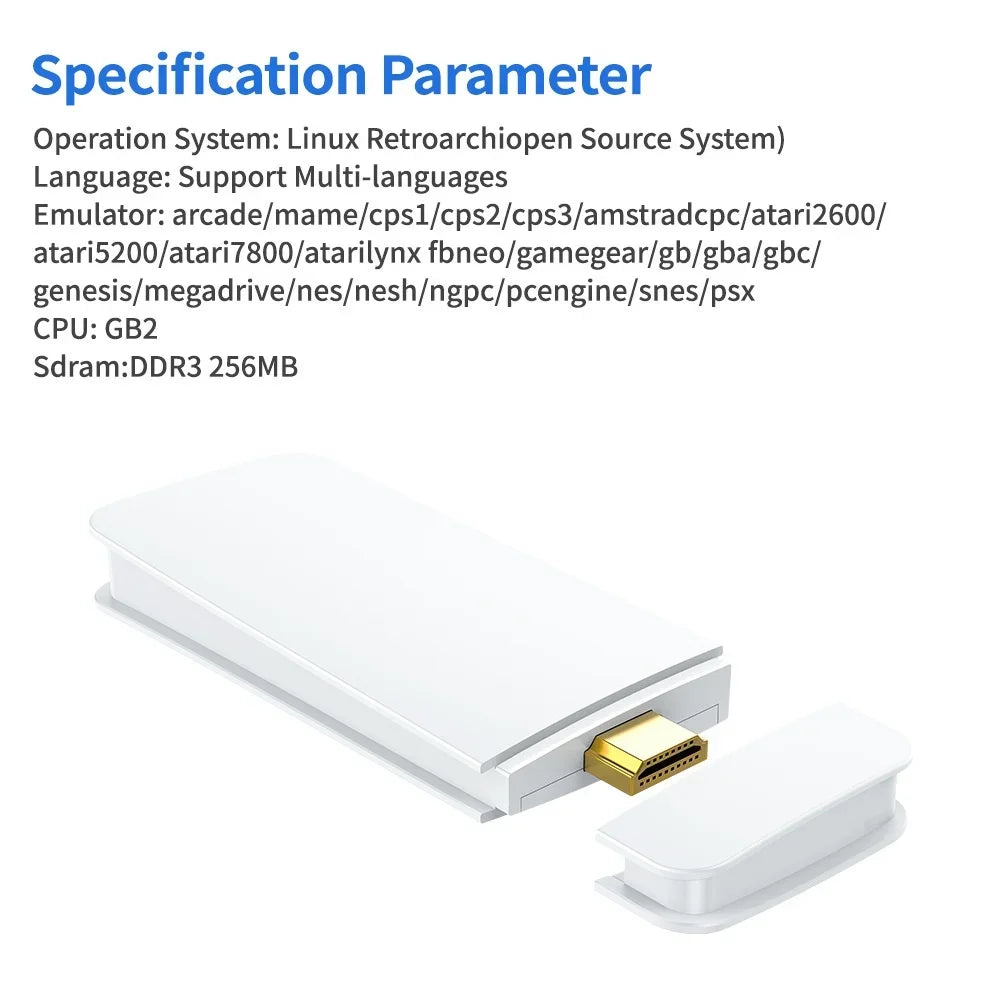 Retro Game Stick - Mini TV Console with 64GB & Wireless