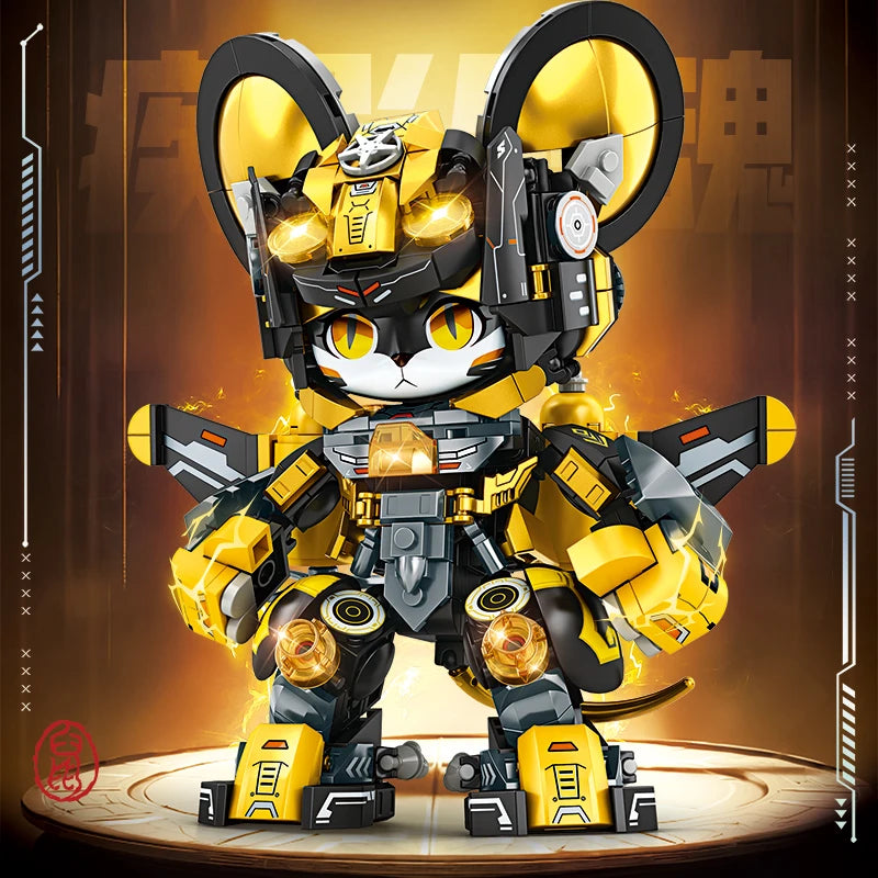 Mechanical Panda & Zodiac Building Blocks Christmas Gift Set